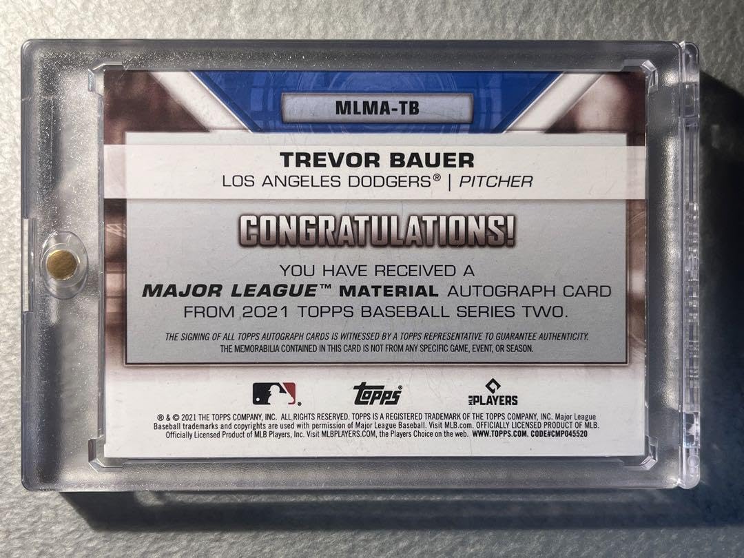Amazon.co.jp: topps バウアー投手 直筆サイン ジャージーカード 25枚 
