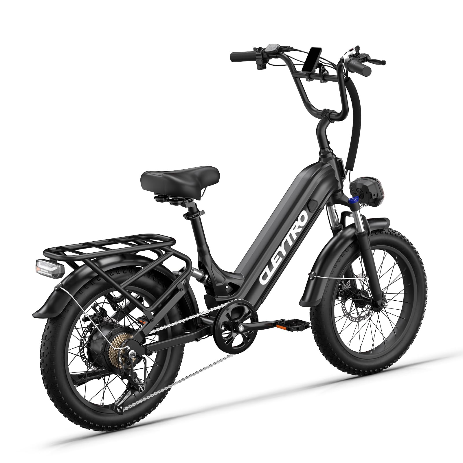 Bicicleta de montaña eléctrica para adultos Tifgalop, 20 pulgadas, batería extraíble, 48V 15.6Ah, suspensión total, 7 velocidades, unisex.