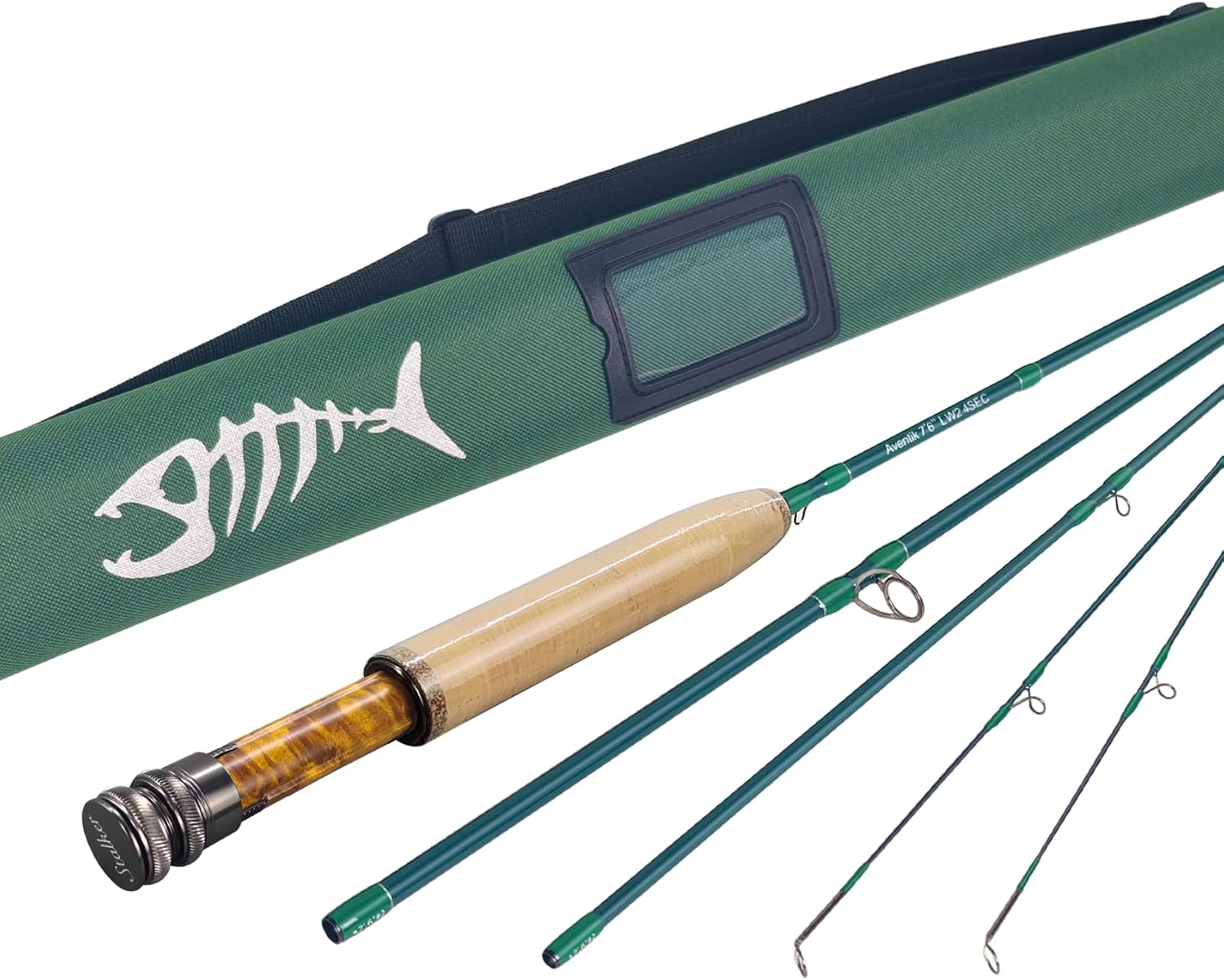 Aventik Stalker Ultralight Fly Rod, 7'6'' LW2 / 8'0'' LW3 / 8'6'' LW4, IM12 Carbon Fiber Blank, Medium-Fast Action, 4-Piece Rod with Extra Tip, Blue & Red