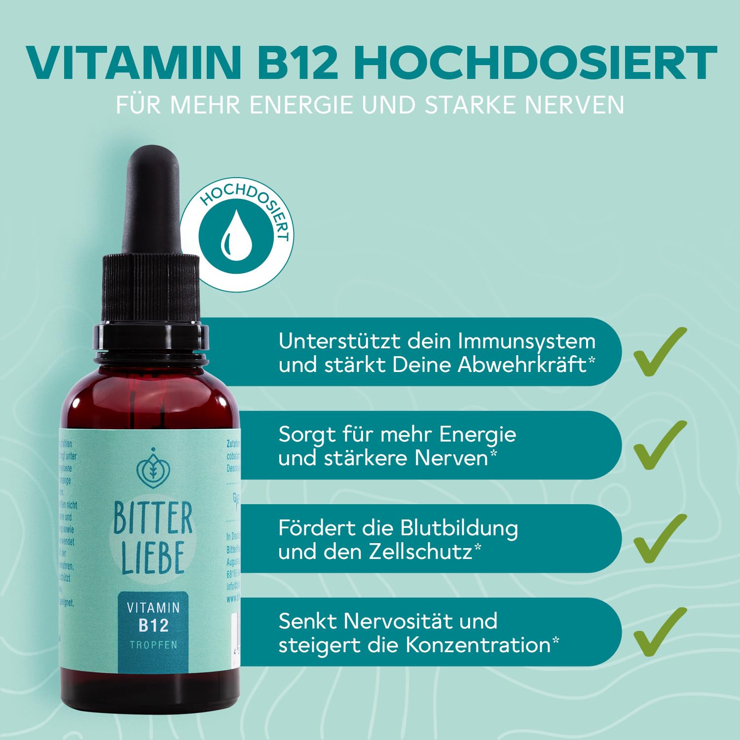 BitterLiebe - Vitamin B12 Tropfen hochdosiert - 500µg B12 pro Tagesdosis - doppelt aktiv mit Methylcobalamin und Adenosylcobalamin - unterstützt die Blutbildung und das Nervensystem (3)