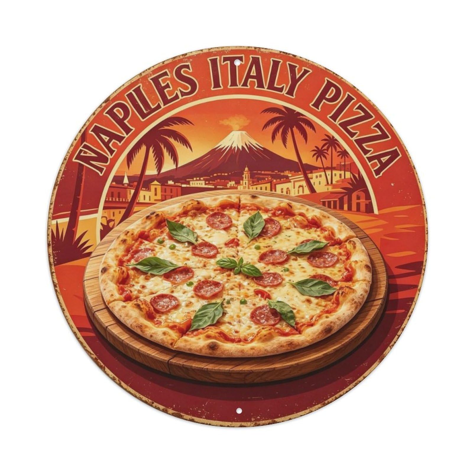 Naples Italy Pizza Metal Tin Sign Plaque