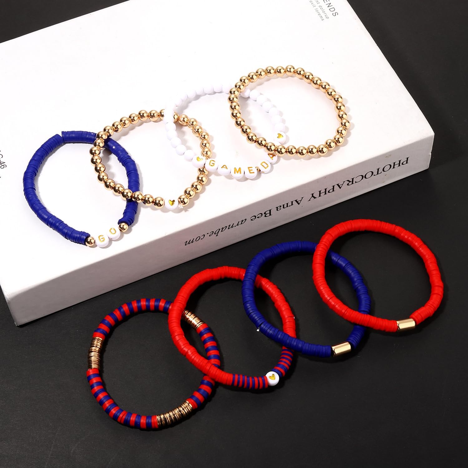 Game Day Bracelet for Women GO GAME DAY Heishi Beaded Stretch Bracelets Stackable Football Sports Bracelets Game Day Jewelry Gifts Football Accessories Outfits - Image 7