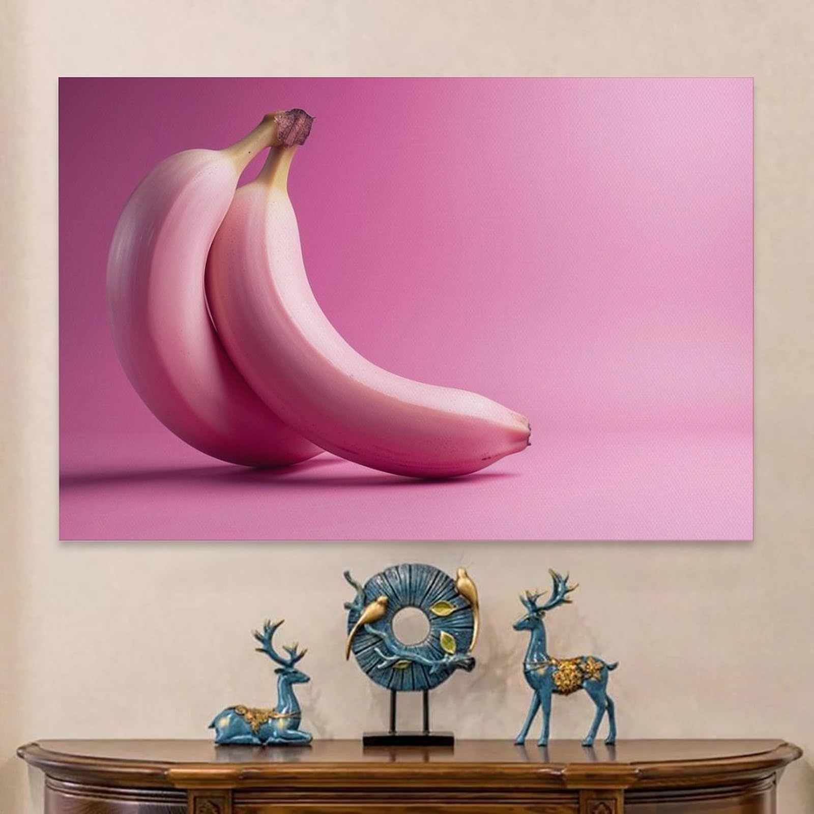 Amazon.com: Pink Banana Canvas Painting Wall Art Food Table Poster