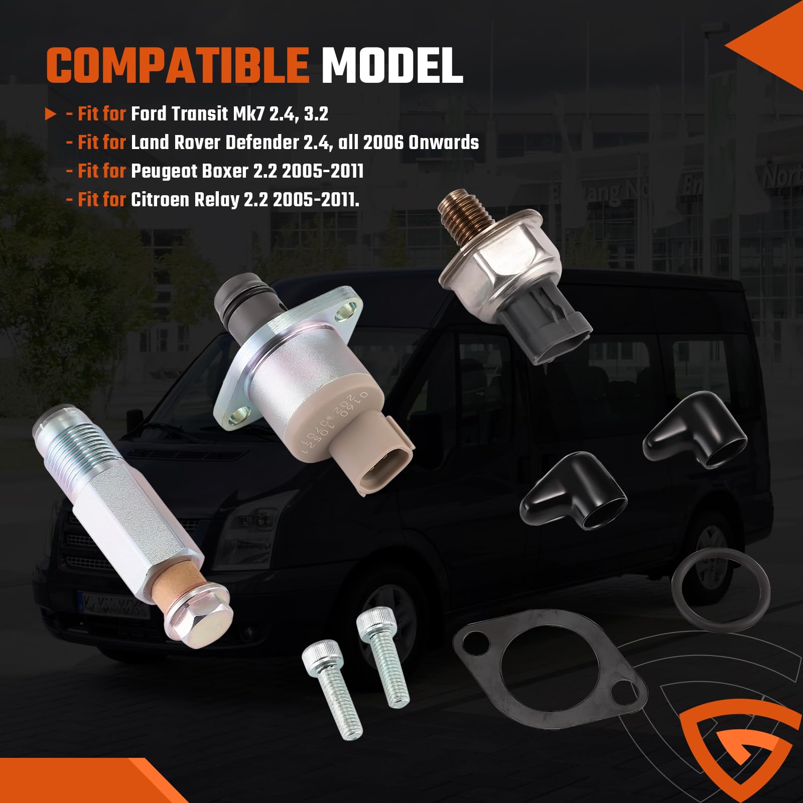 Kit de capteur de valve de pression de rail de pompe à carburant compatible avec Ford Transit 2.2 2.4 Peugeot Boxer 2.2 Citroën Relay 2.2-294200-0360, 294200-0160, 294009-0260