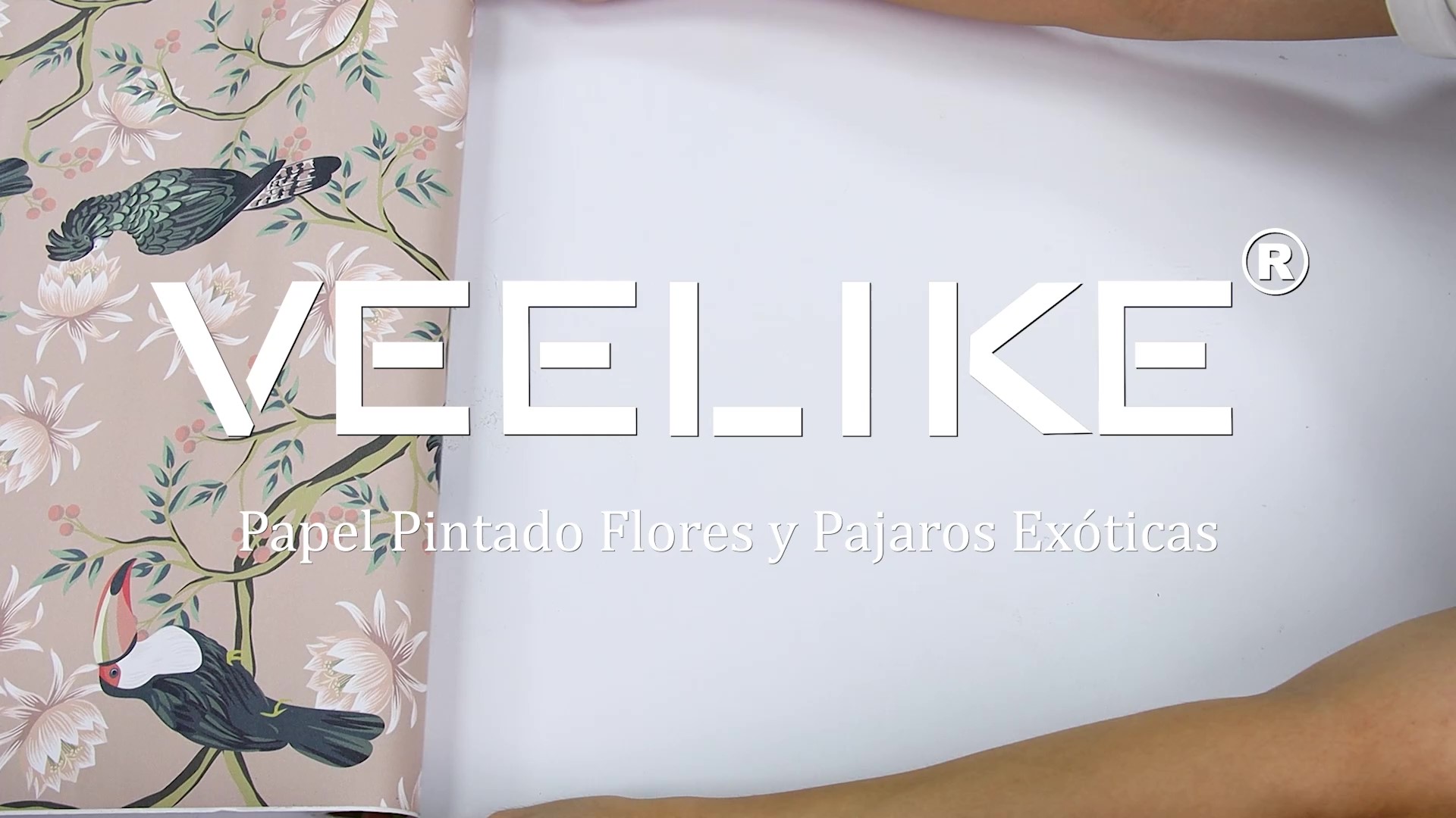 VEELIKE Papel Pintado Flores Blanco Acuarela Vintage Papel Pared