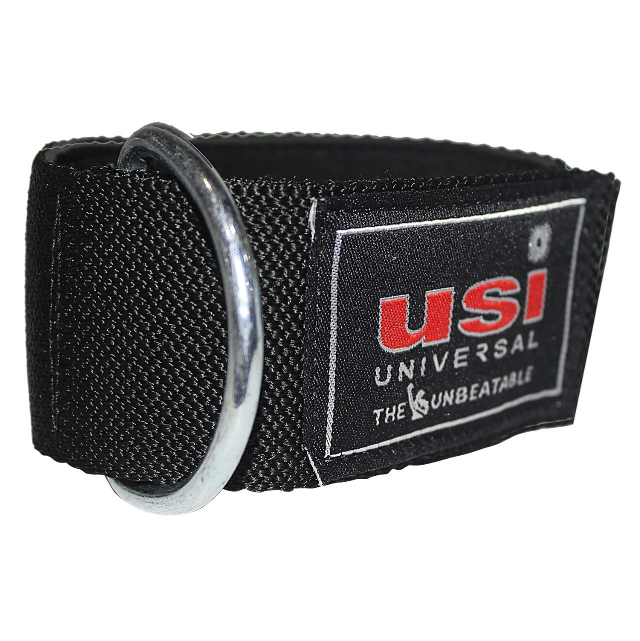 USI UNIVERSAL The Unbeatable 7006 Nylon Ankle Cuff, Nylon Webbing, Soft Neoprene Lining, Hook & Loop Closure, Ankle Cuff to Enhance Legs, Abs & Glutes for Men & Women (Black, Pack of 1 Pc)