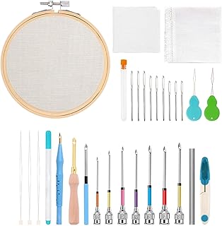パンチニードルキット | 刺繍ツールセット - 調整可能 パンチニードルキット 毛糸クラフト・キルト・枕・タオル向け