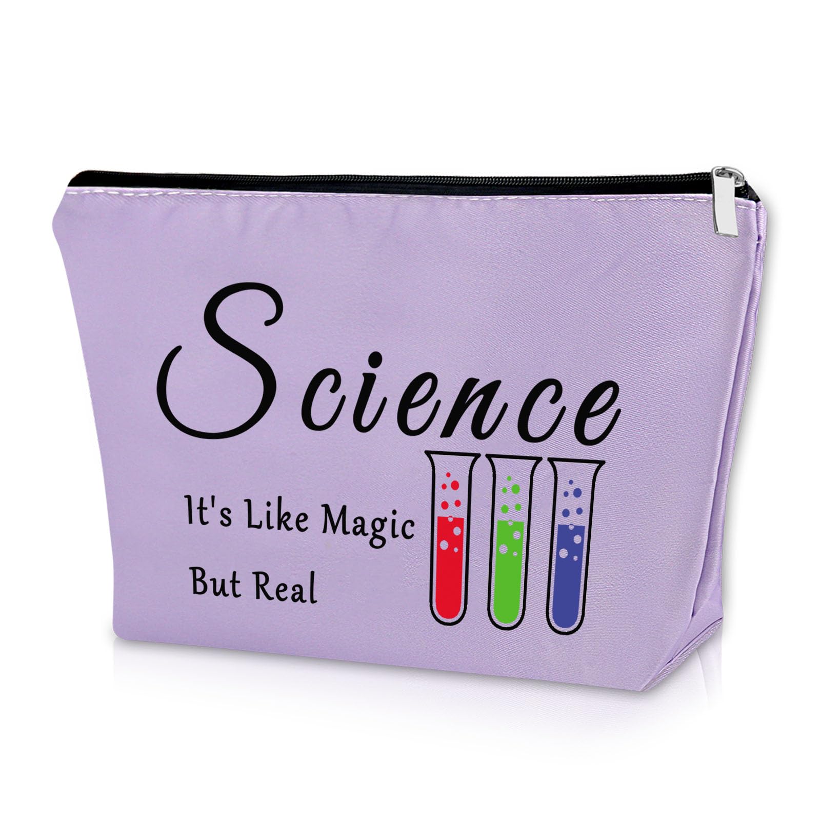 Sazuwu Scientist Purple Makeup Bag Cosmetic Organizers Themed Gifts for Women Teachers Science Lovers Chemist Appreciation Birthday Christmas Gifts