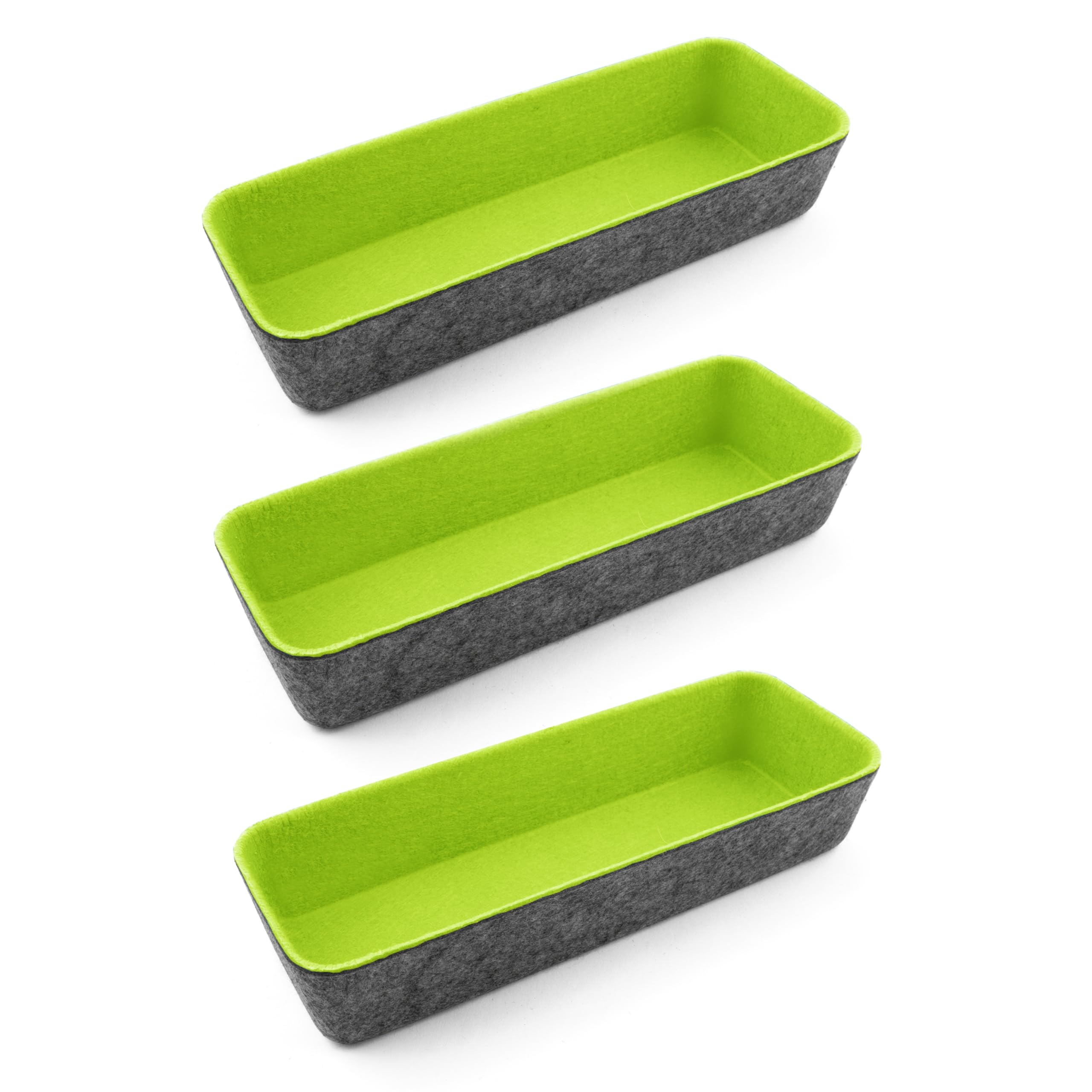 Three by Three Seattle Felt·Like·It! 10.5 x 3.5 Inch Felt Storage Bin for Office, Craft Room, Classroom, Living Room, Bedroom Storage, 3 Pack (Spring