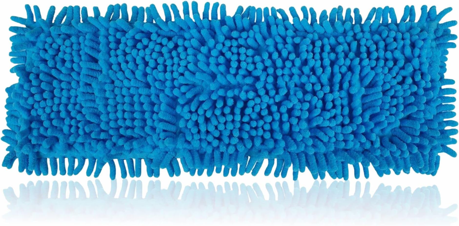 LORD CMop Refill Microfibre Chenille Mop Heads Replacement Flat Floor Head Mopping Cover Super Absorbent Cleaner Pad Washable Wet & Dry Dust Cleaning hallway Tool 1PC (HEAD ONLY，41cm x 13cm)，Blue