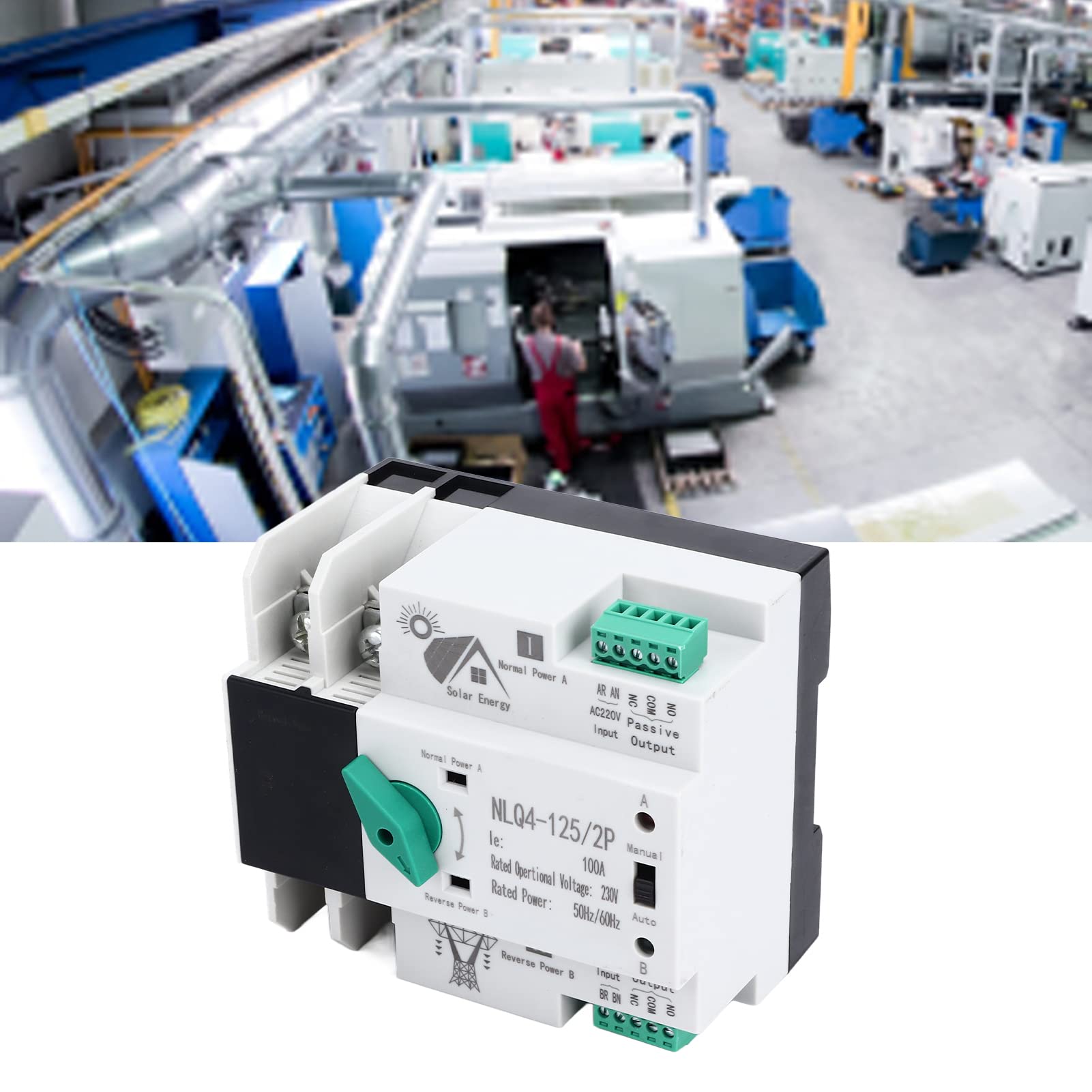 Dual Power automatische omschakelaar, AC 230V 2P Op rails gemonteerde