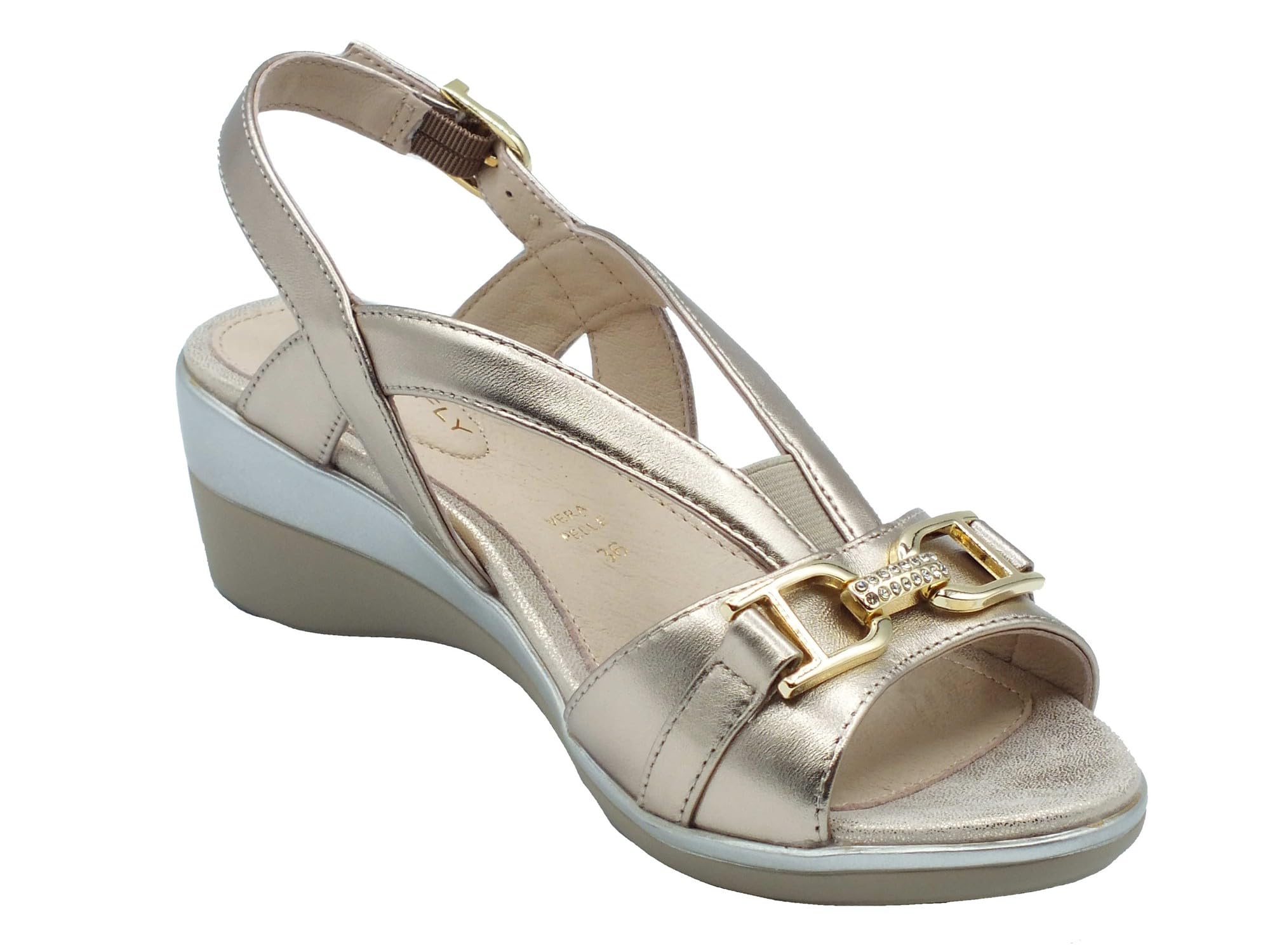 Stonefly 223648 Vanity III Metal Fizz Sandali per Donna in Pelle Laminata
