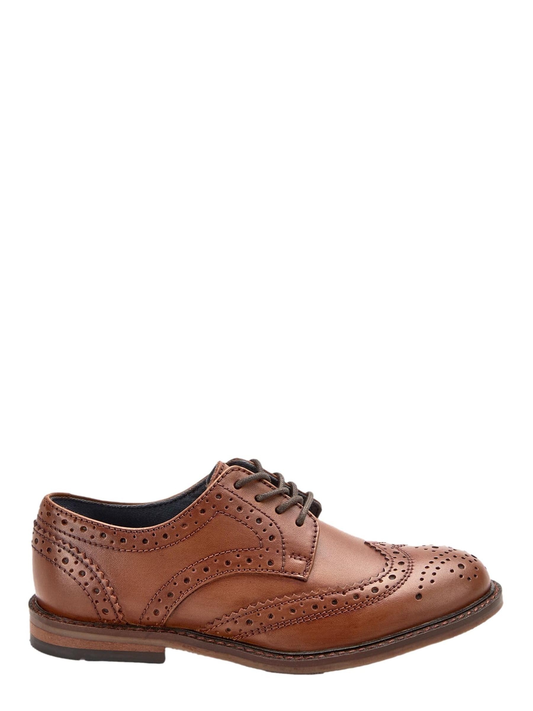 NEXT Jungen Weite Passform (G) Leder-Brogues zum Schnüren, Weite Passform
