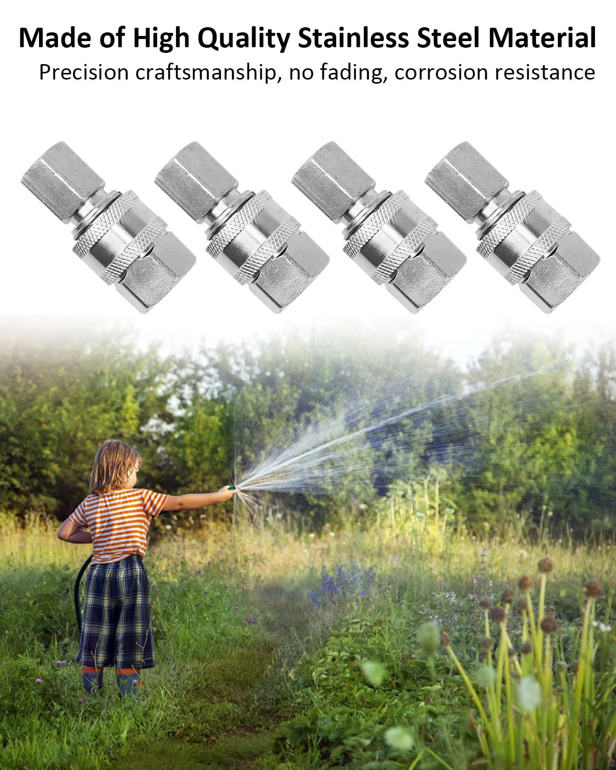 Juego de 8 conectores rápidos NPT macho y hembra de acero inoxidable de 3/8 pulgadas, adaptadores de lavadora a presión, conector rápido de manguera (rosca interna)