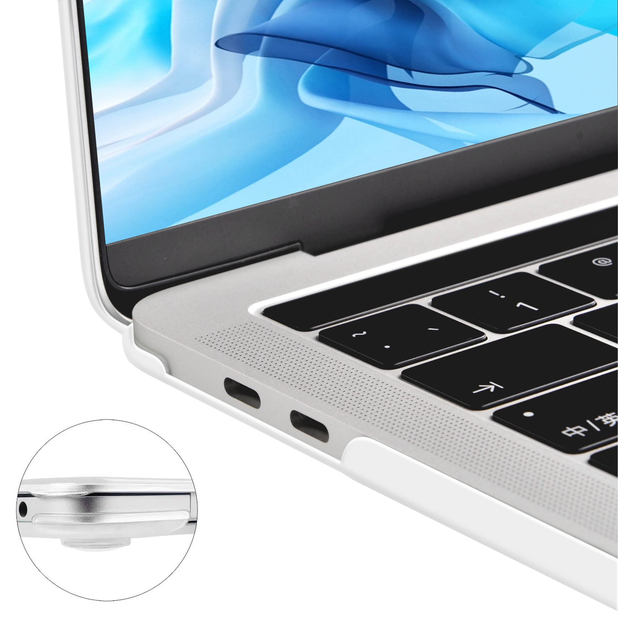 TECOOL Cover per MacBook Pro 13 Pollici 2016-2022 (M2 M1 A2338/A2289/A2251/A2159/A1989/A1706) con Touch Bar, Custodia Rigida Protettiva Sottile in Plastica e Copritastiera UE, Traslucido