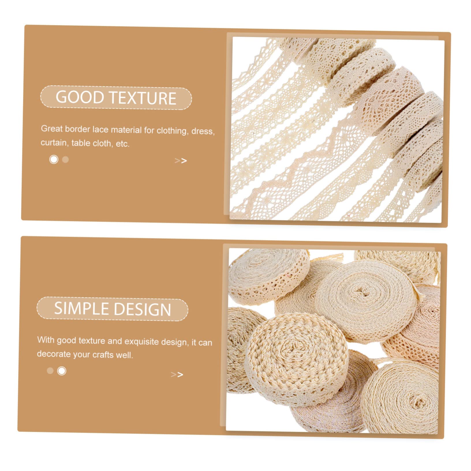 TEHAUX 18rollos Cinta De Encaje De Algodón Para Manualidades y Decoración De Eventos Diseños Mezcla Para Para Bodas Ropa y Cortinas