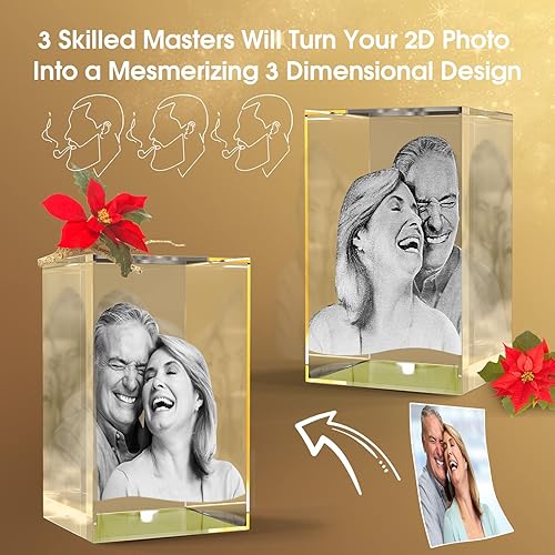 Miniatura 2 de C&B - Foto de cristal 3D personalizada con tu propia imagen, regalos personalizados para bodas, cumpleaños, día de la madre, imagen de cristal 3D