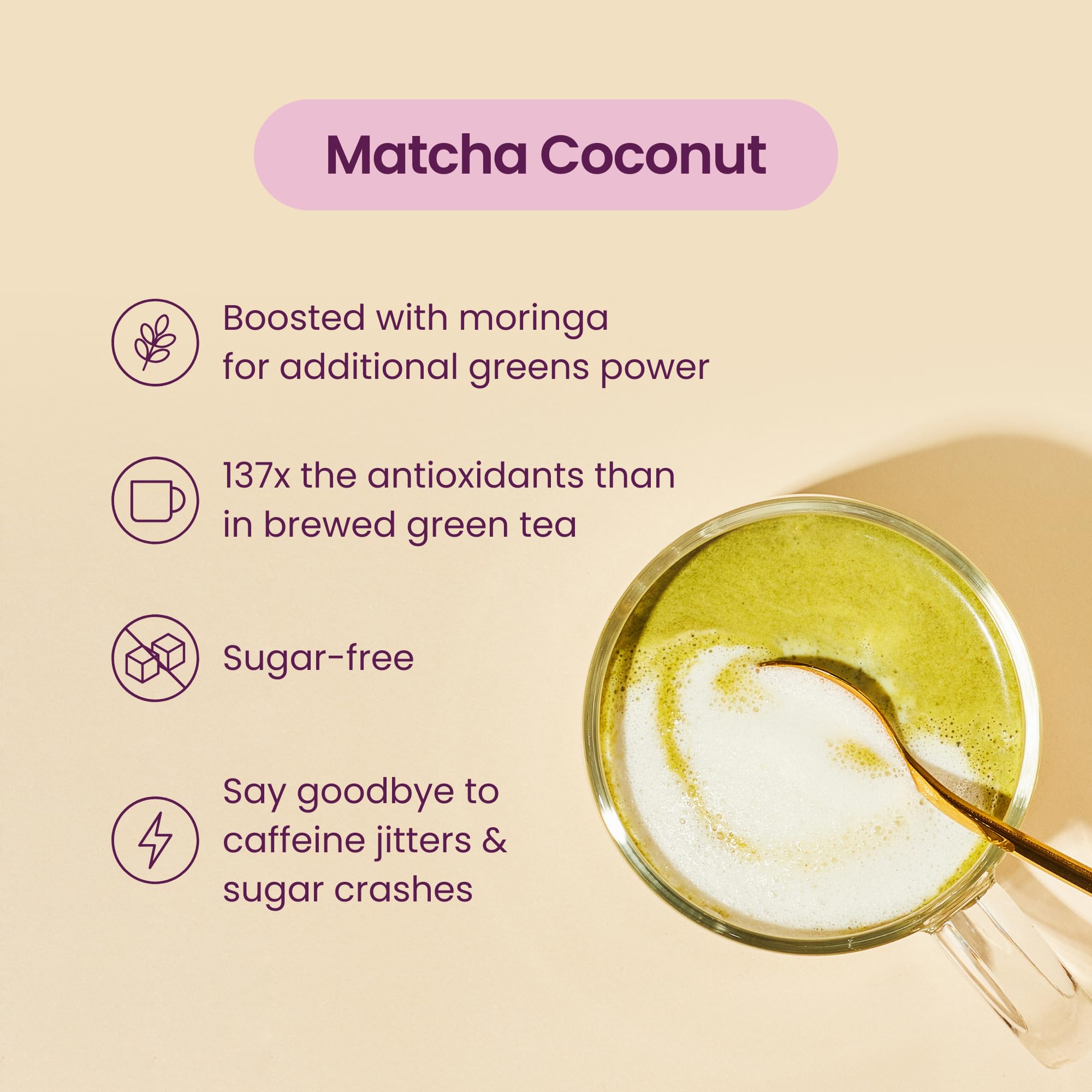 Blume Matcha Blue Lavender Starter Pack - Organic Superfoods Booster for Lattes Coffee Smoothies - Vegan Sugar and — view 2