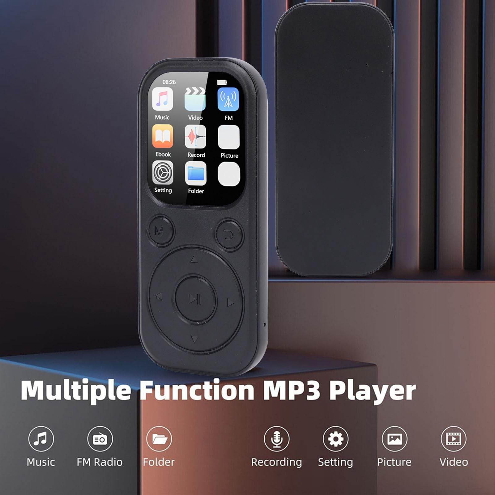 LICAEVEY Reproductor MP3 Bluetooth 5,4 con Almacenamiento Ampliable de 128 GB, Sonido HiFi, Pantalla IPS de 2,01 Pulgadas, Reproductor de Música Portátil con Altavoz Premium y (con Tarjeta de