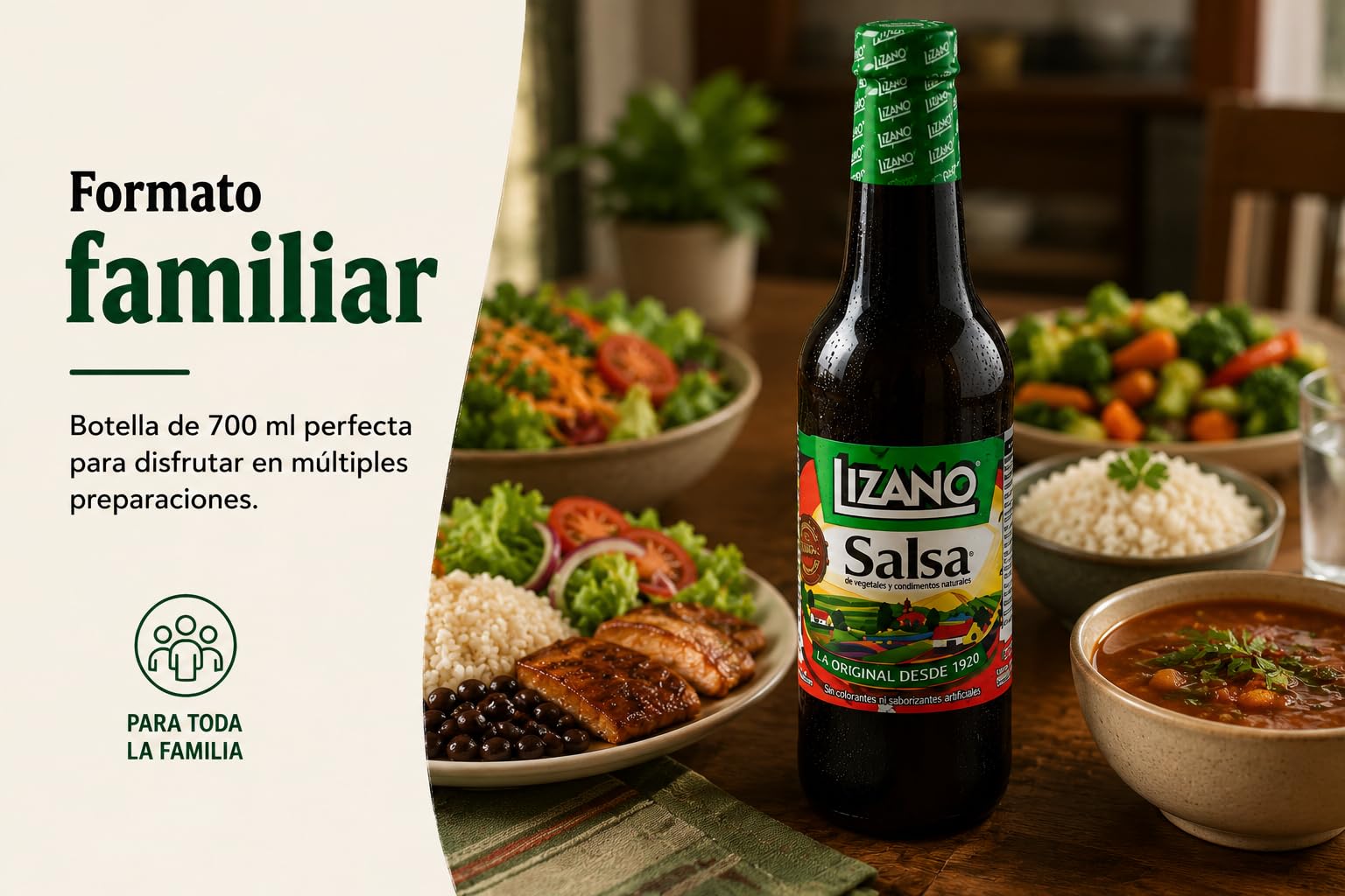 SALSA LIZANO - SALSA DE VEGETALES Y ESPECIAS - LIZANO - 700 ML