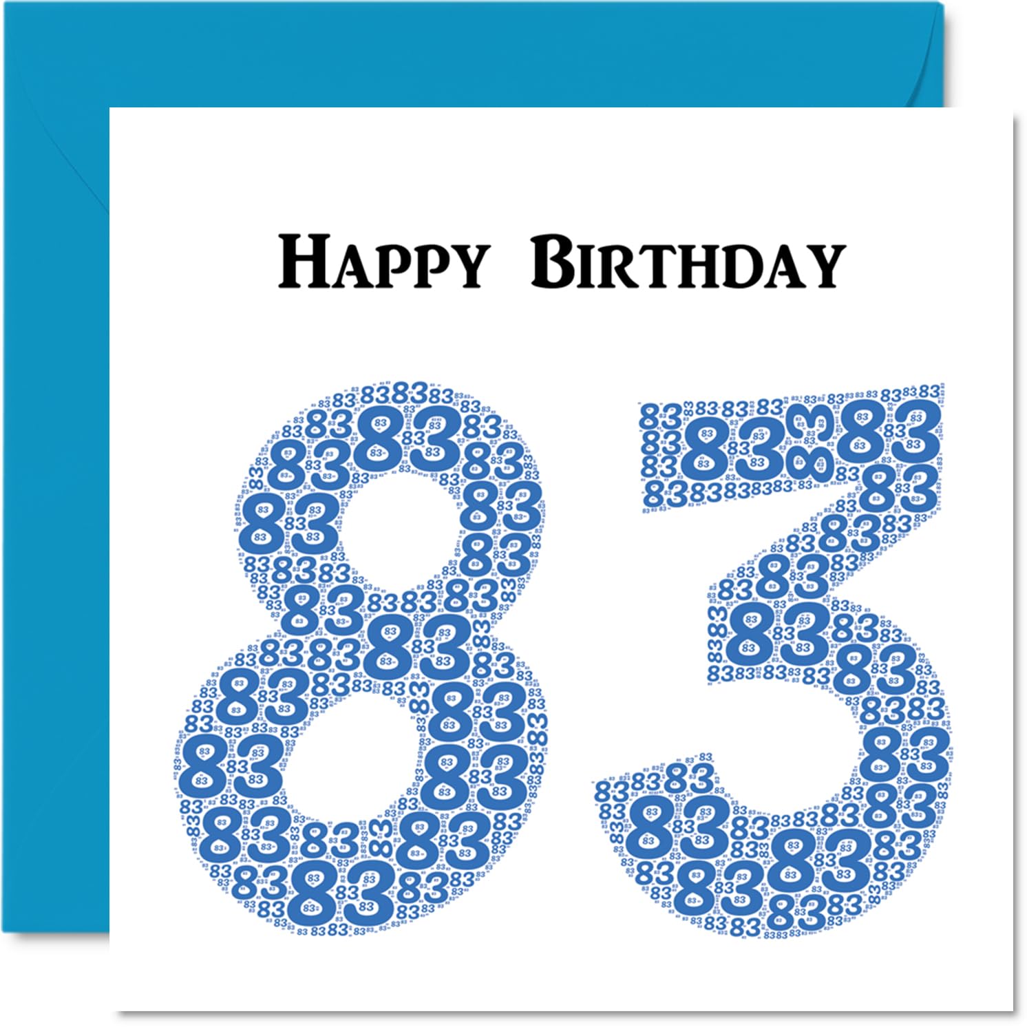 Fun 83rd Birthday Cards for Men - Shapecloud - Happy Birthday Card for Dad Mum Great Grandad Grandpa Nanny Grandma Gran Uncle Auntie, 145mm Greeting Cards, Fun Card