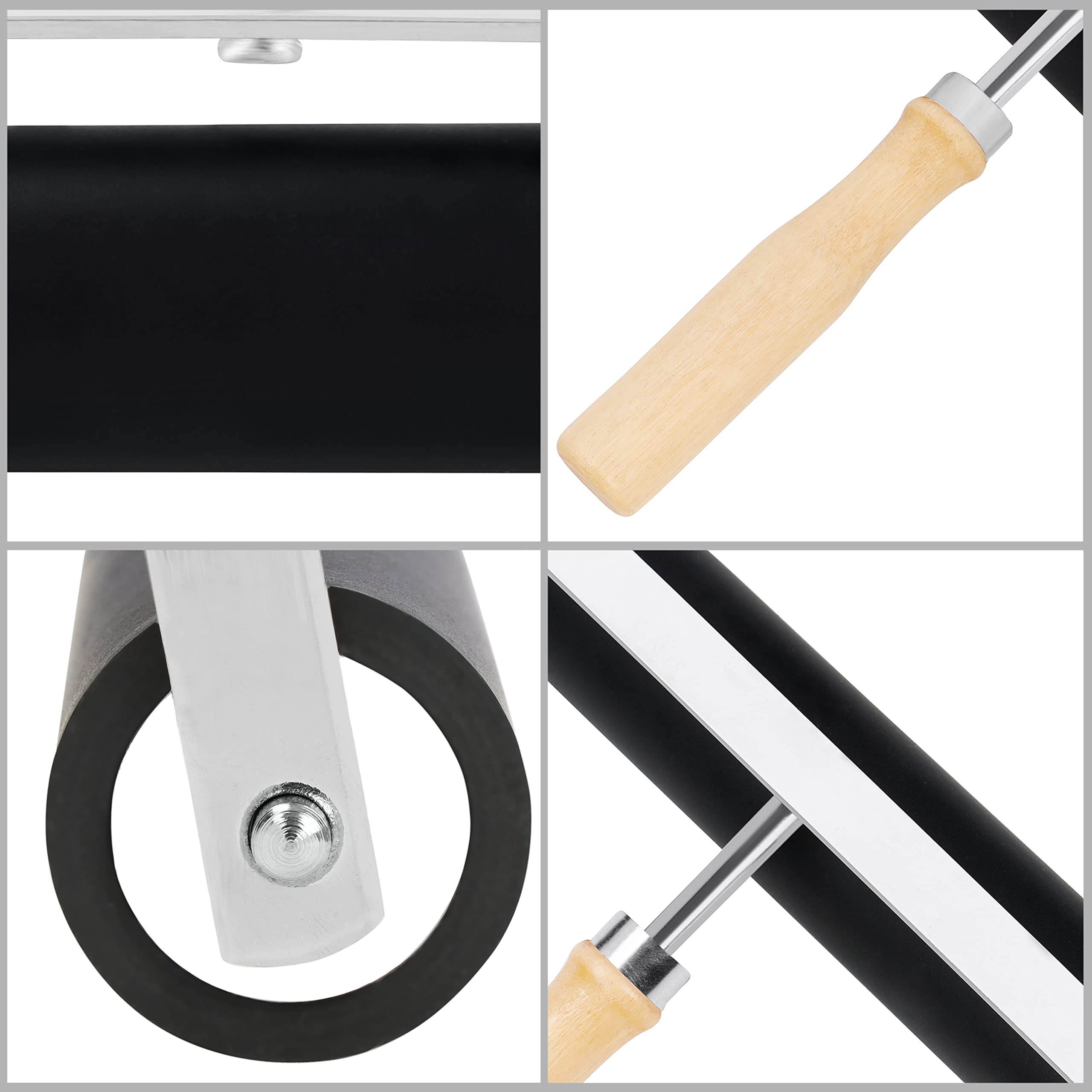 Kurtzy Stampo in Gomma Rullo con Manico in Legno da 15 cm Lino Brayer Nero Duro per Stampa