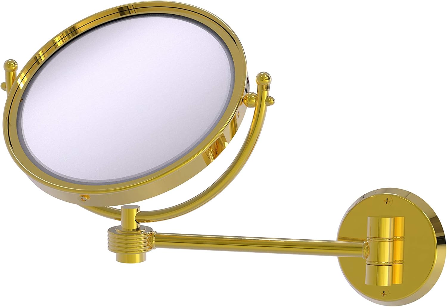 Allied Brass WM-5G/5X-ABR 8 Inch Wall Mounted 5X Magnification Make-Up Mirror, Antique Brass