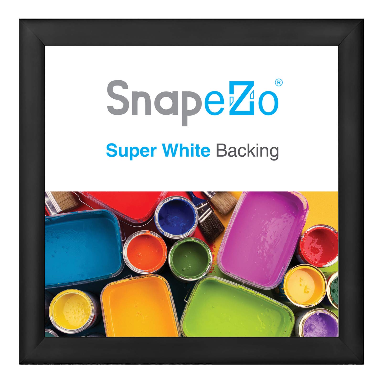 SnapeZo Poster Frame 30x30 Inches, Black 1.2 Inch Aluminum Profile, Front-Loading Snap Frame, Wall Mounting, Premium Series