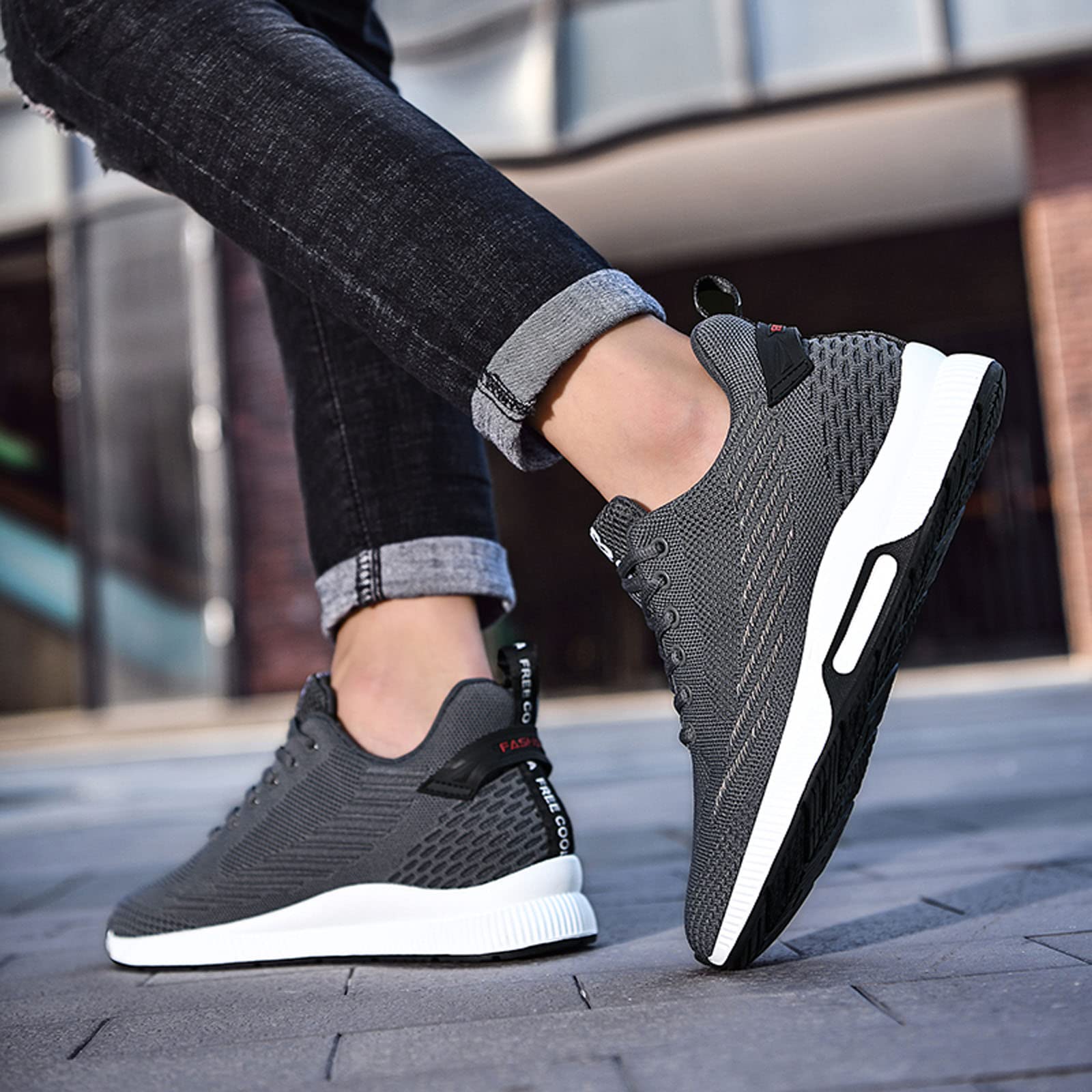 YUKTOPA Scarpe Ascensore Uomo Scarpe Elevator Scarpe Uomo Casual Mesh Sneakers Leggera Traspirante Stringata Scarpe Sportive con Tacco Ascensore Nascosta per Uomo 6 cm
