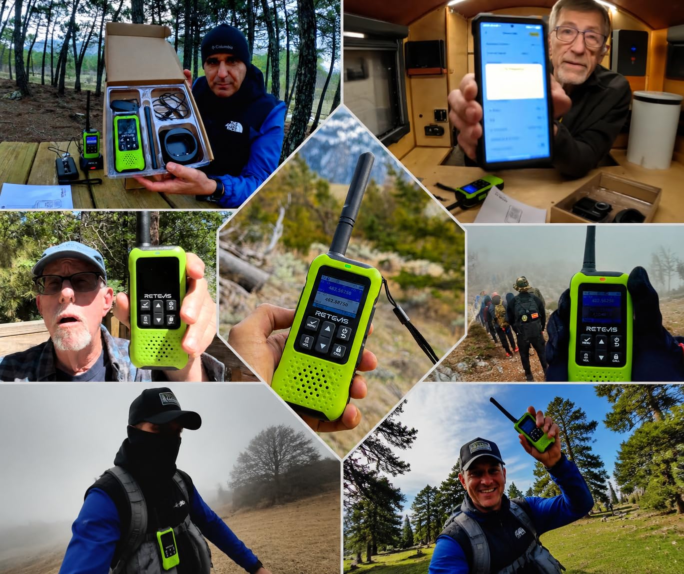 Retevis EZTalk 65 Walkie Talkie, Posizionamento GPS+BDS, Escursionismo | Programmabile via APP, Mappa Disegnata a Mano, Comunicazioni Radio a Doppia Banda per Outdoor Arrampicata, Lungo Raggio