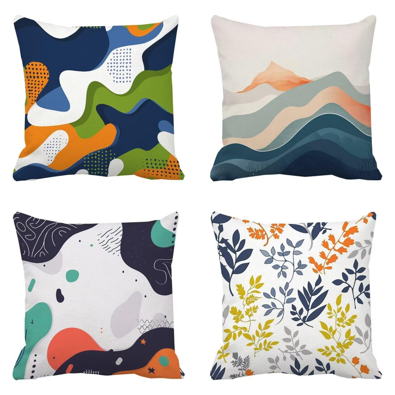 Housse de coussin extérieur haut de gamme art abstrait 70x70 cm