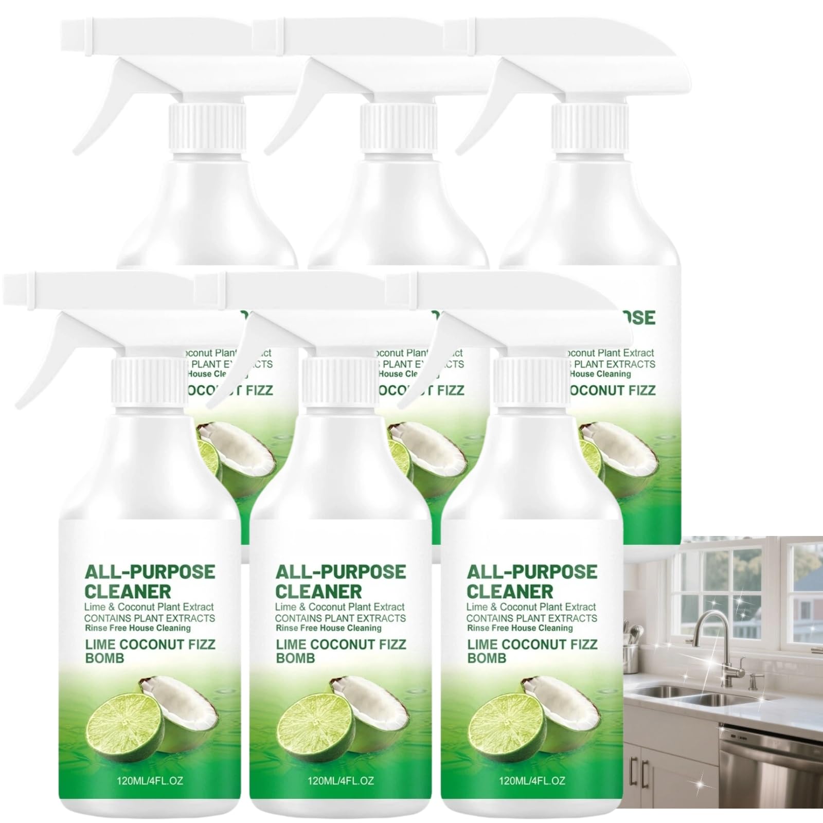 Limpiador de espuma multifuncional, spray de limpieza multiusos para hornos y superficies, potente quitamanchas y grasa, no requiere enjuague, disuelve la grasa y la suciedad (6 unidades)