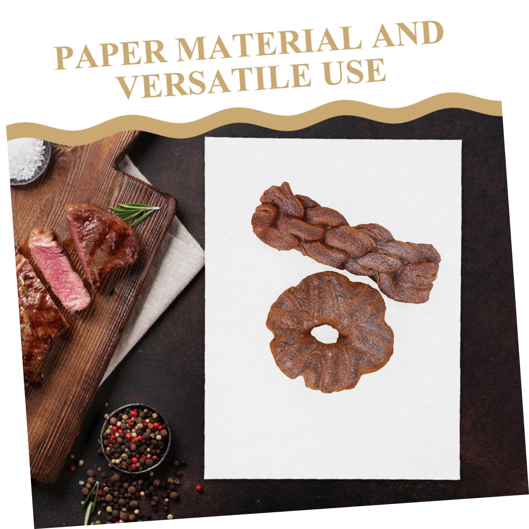100piezas Papel De Hornear Sin Blanquear Hojas De Papel Antiadherentes Para Hornear Freidoras De Aire y Cocinar Al Vapor Resistente Al Calor Aceite Para Uso Cocina