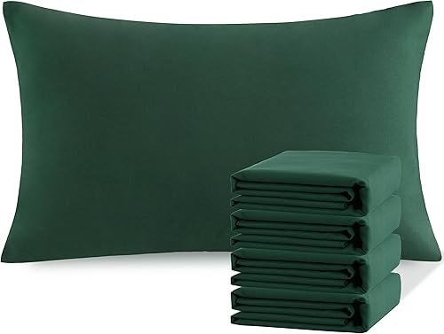 NTBAY Juego de fundas de almohada tamaño Queen, paquete de 4 fundas de almohada de microfibra cepillada de 20 x 30 pulgadas, suaves, sin arrugas,