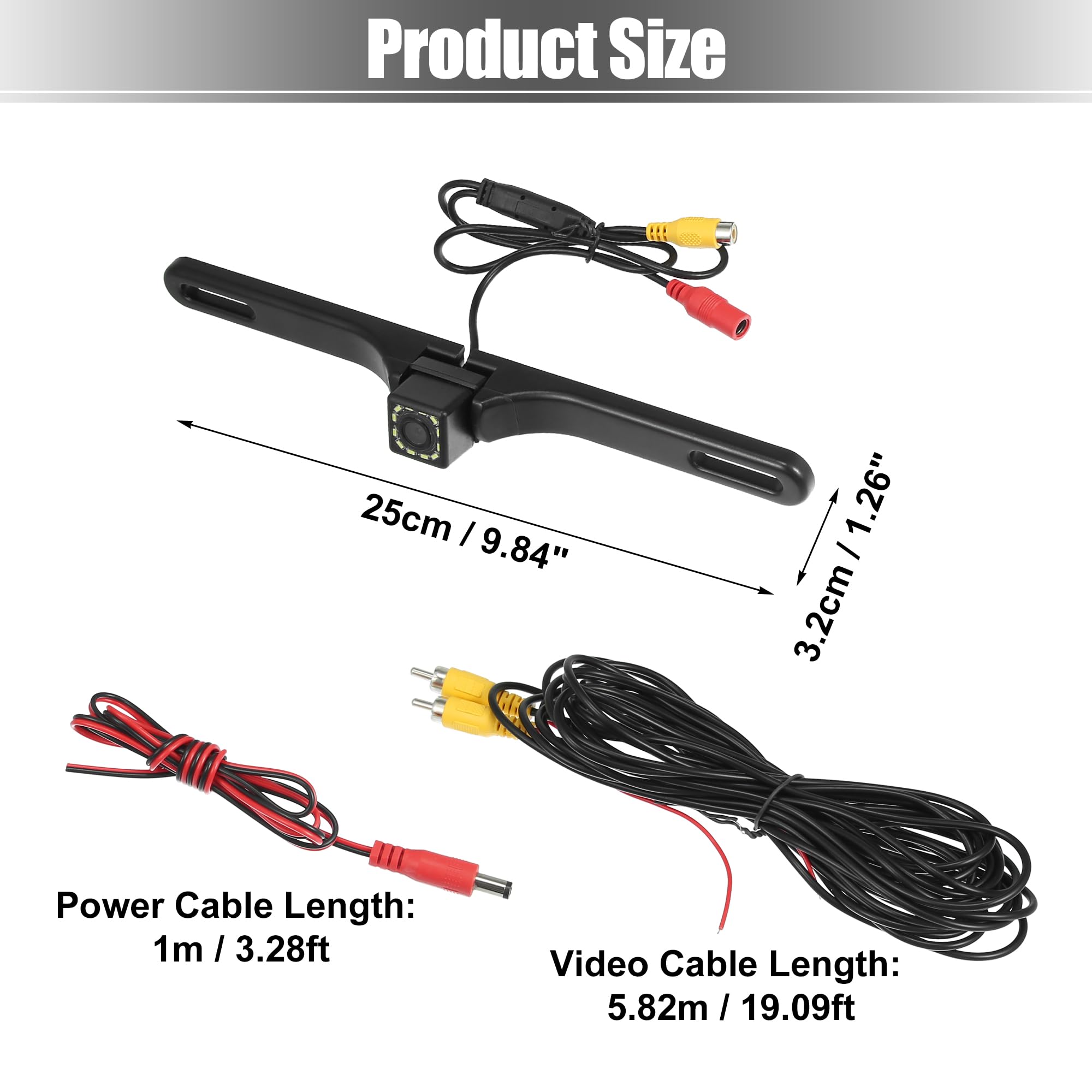 X AUTOHAUX Backup Camera LED 170 Degree Wide View Angle Rear View ...
