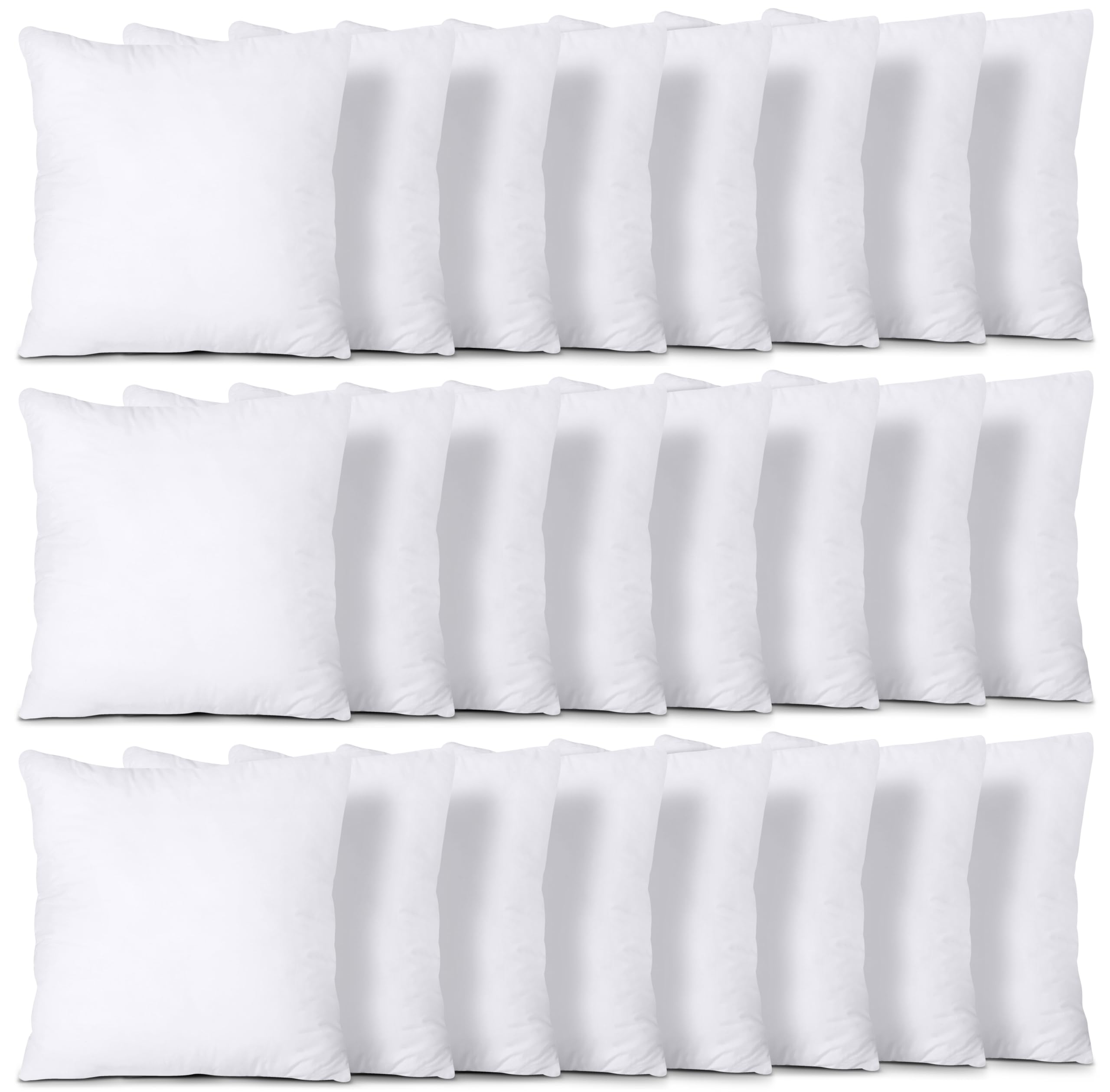 Utopia Bedding Throw Pillows (Set of 24, White), 18 x 18 Inches Pillows for Sofa, Bed and Couch Decorative Stuffer Pillow