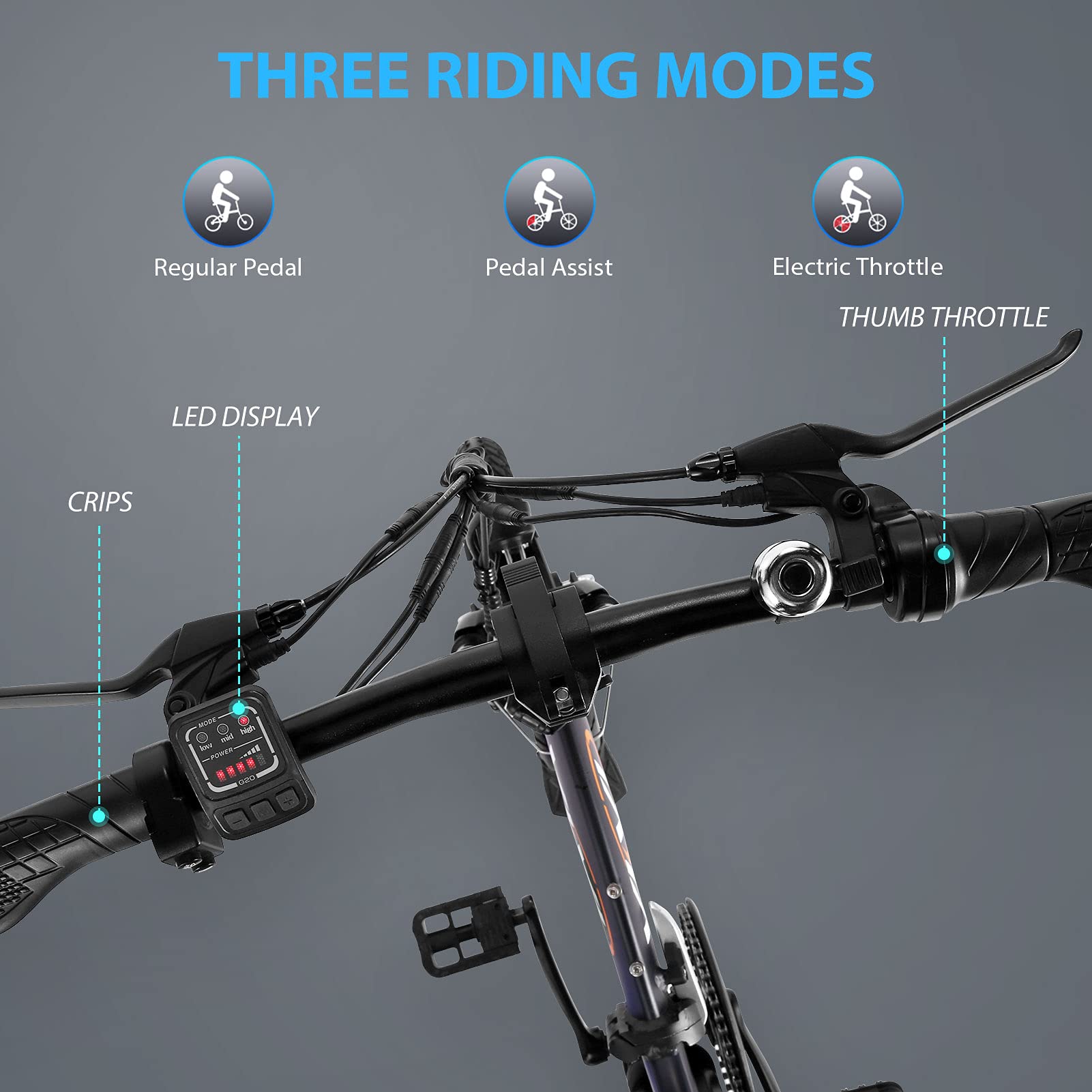 Vivi Folding Electric Bike with 350W Motor, 48V 20AH Removable Battery