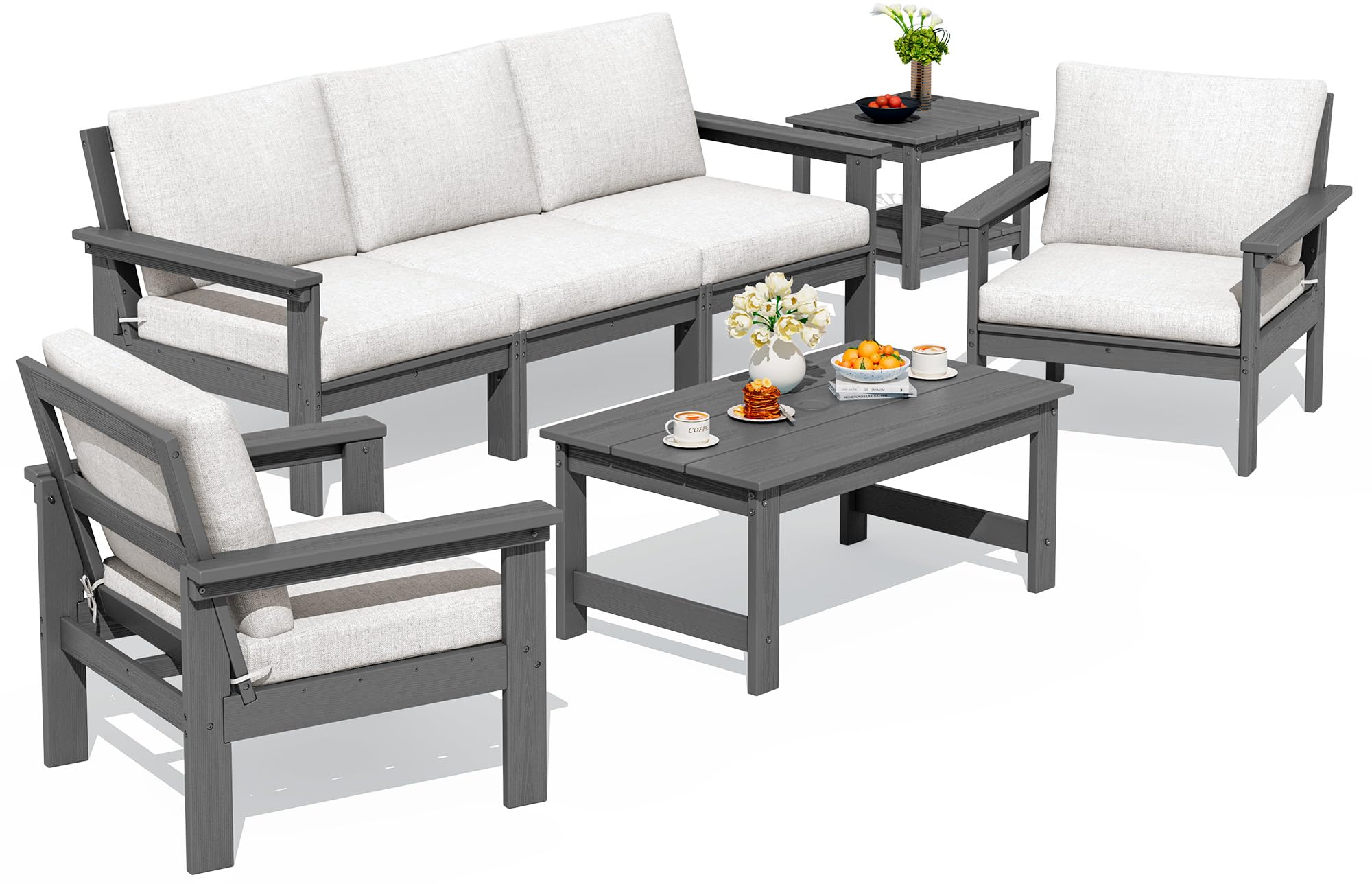 SERWALL HDPE 7-Piece Outdoor Sectional