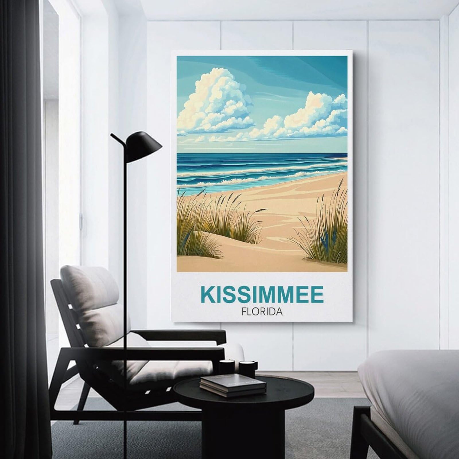 Poster Mappa Vintage Kissimmee Florida – Stampa Su Tela 23x28 Cm, Decorazione Da Parete