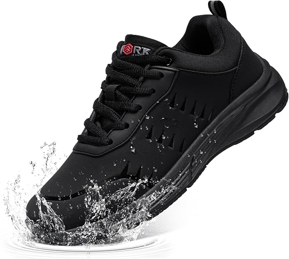 LARNMERN Chaussures De Cuisine Homme Antidérapantes – Baskets Travail Amortissantes Respirantes Chef & Restauration Noires