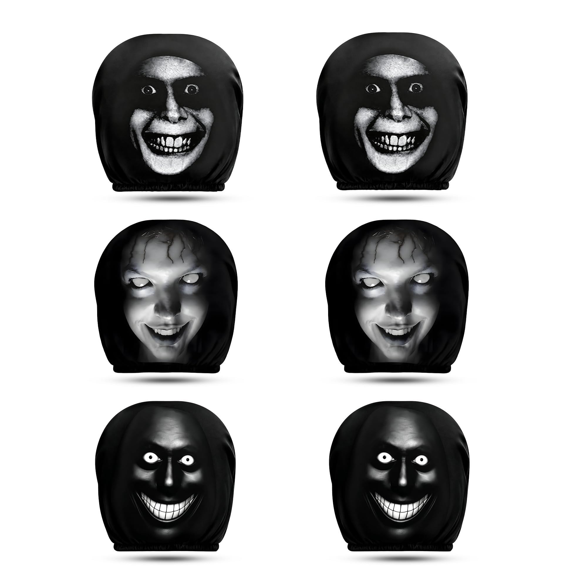 2PCS Halloween Ghost Face Car Headrest Covers