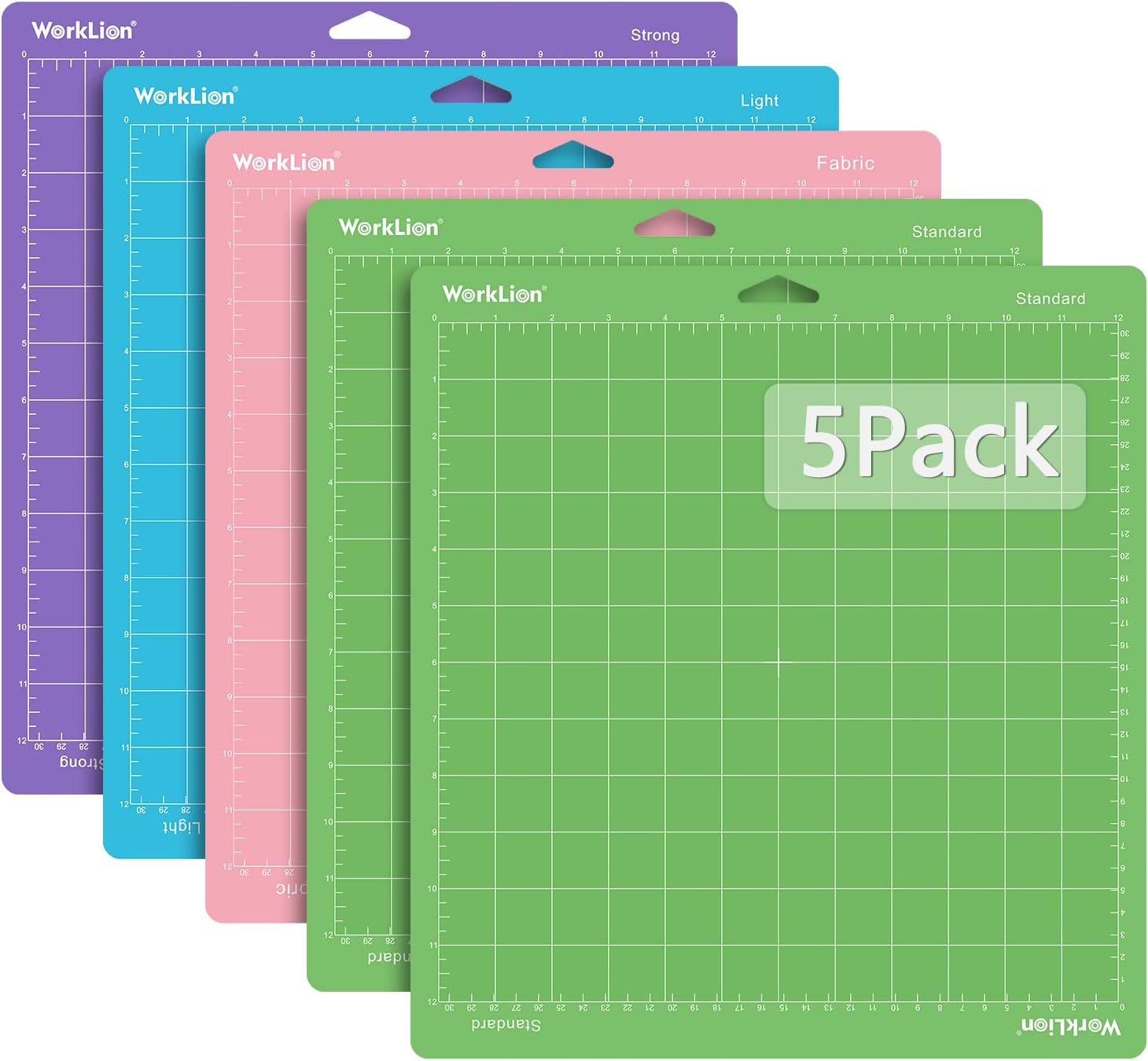 Cutting Mat 12x12 Compatible with Maker/Maker 3/Maker 4/Air 2/Explore 3/4, Variety Sticky（Standard,Light,Strong) Vinyl Mat(6Pack)
