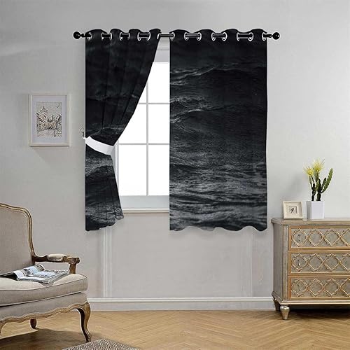 Miniatura 3 de Cortinas para Habitacion Blackout Sea and Sky Landscape Door Alternatives - Sábana opaca de 85 pulgadas de ancho por 85 pulgadas de largo, 2 paneles