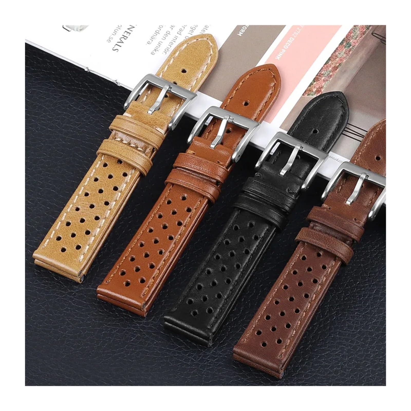 Watch Band 18 mm 20 mm 22 mm Strap DE Cuir Ass pour Men's WATCHBAND Accessoires UNITÉS