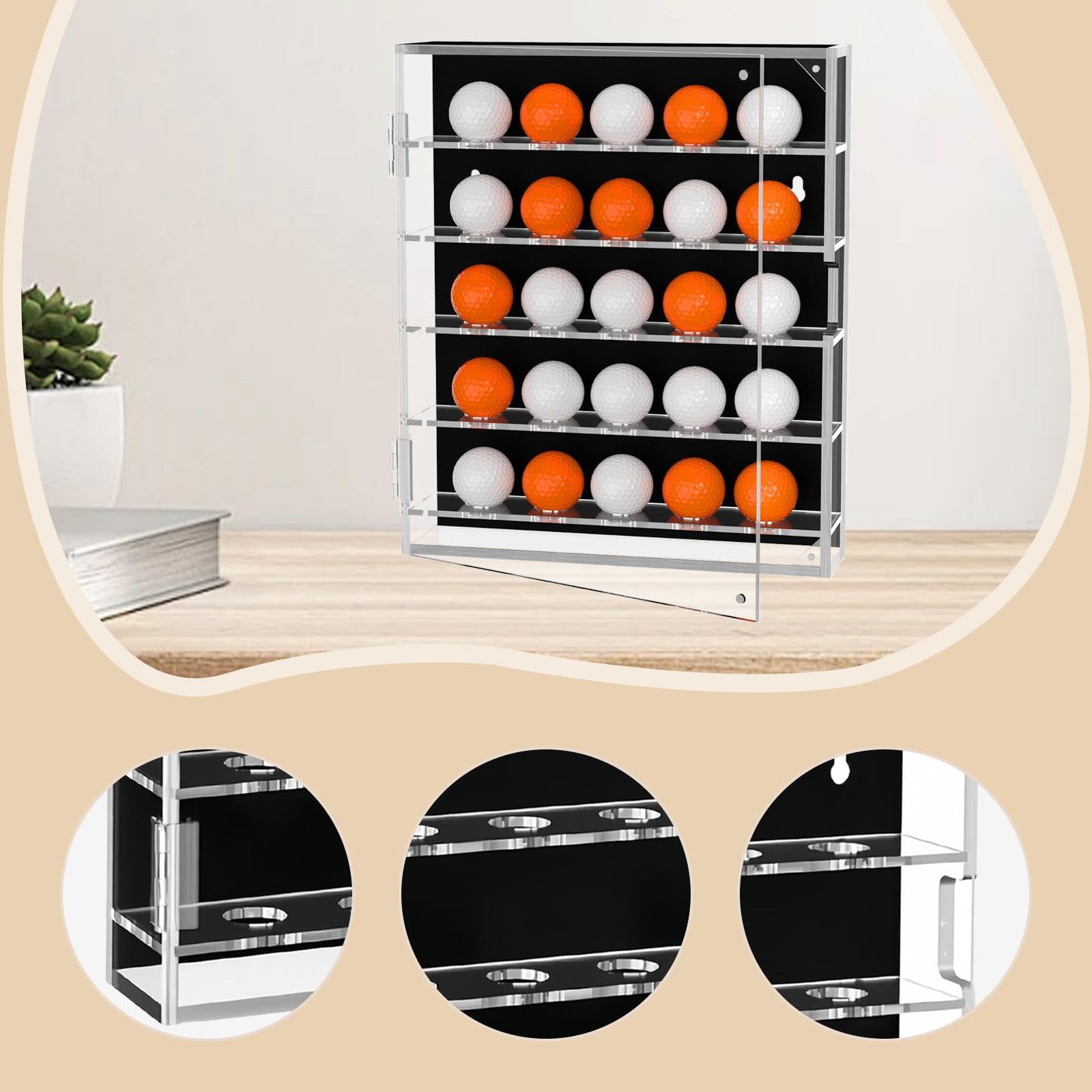 Fenteer Présentoir pour 25 Balles de Golf et de Tennis de Table
