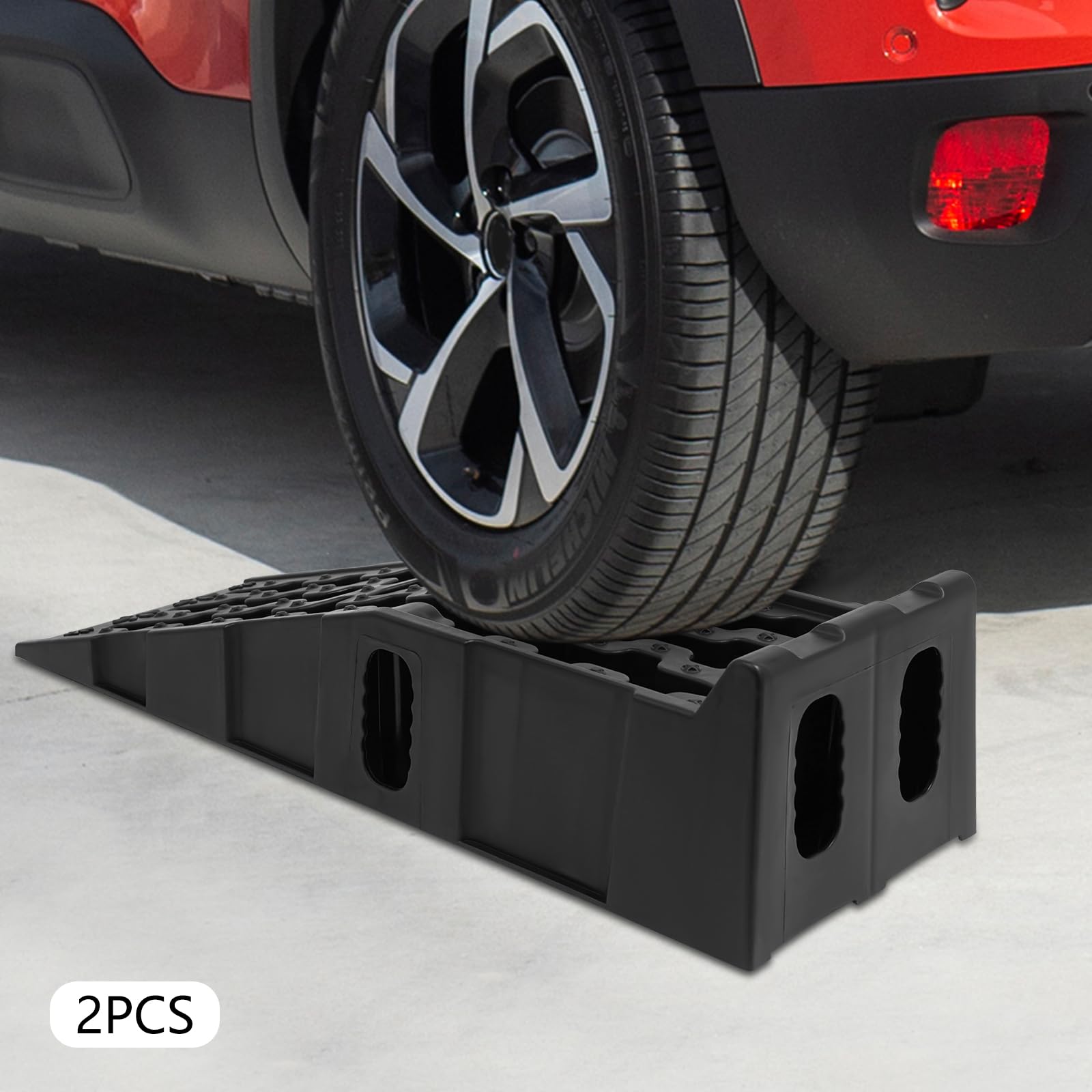2 rampas de acceso de 16.000 libras, rampas de acceso de alta resistencia, antideslizantes, de plástico PP, rampas de acceso para coche, rampas de garaje, 92 x 32 x 32 cm