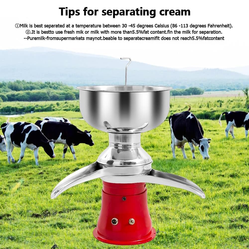Separatore di crema per latte, separatore centrifugo ad alta velocità da 50 l/h, 9500 giri/min, trasforma il latte intero in latte scremato, ideale per aziende agricole e lattiero-caseari