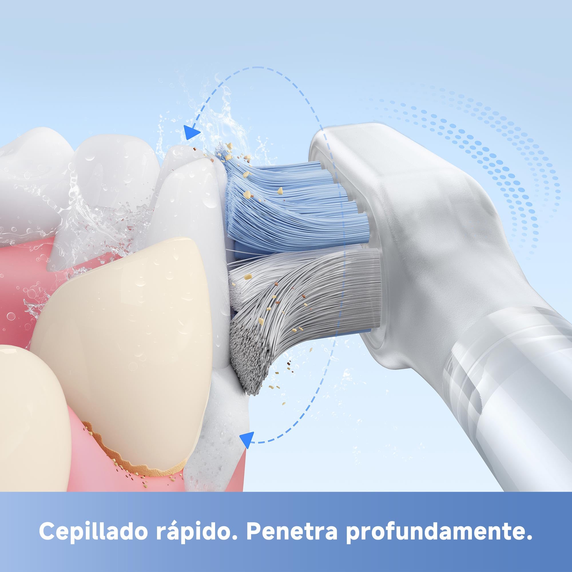 Mova Fresh SweepDrive Cepillo de Dientes Eléctrico, Cepillo Eléctrico Recargable Para Adultos, Carga Tipo C, Cabezal de Cepillado 3-en-1 con Soporte, 30 Días de Duración de La Batería, Negro