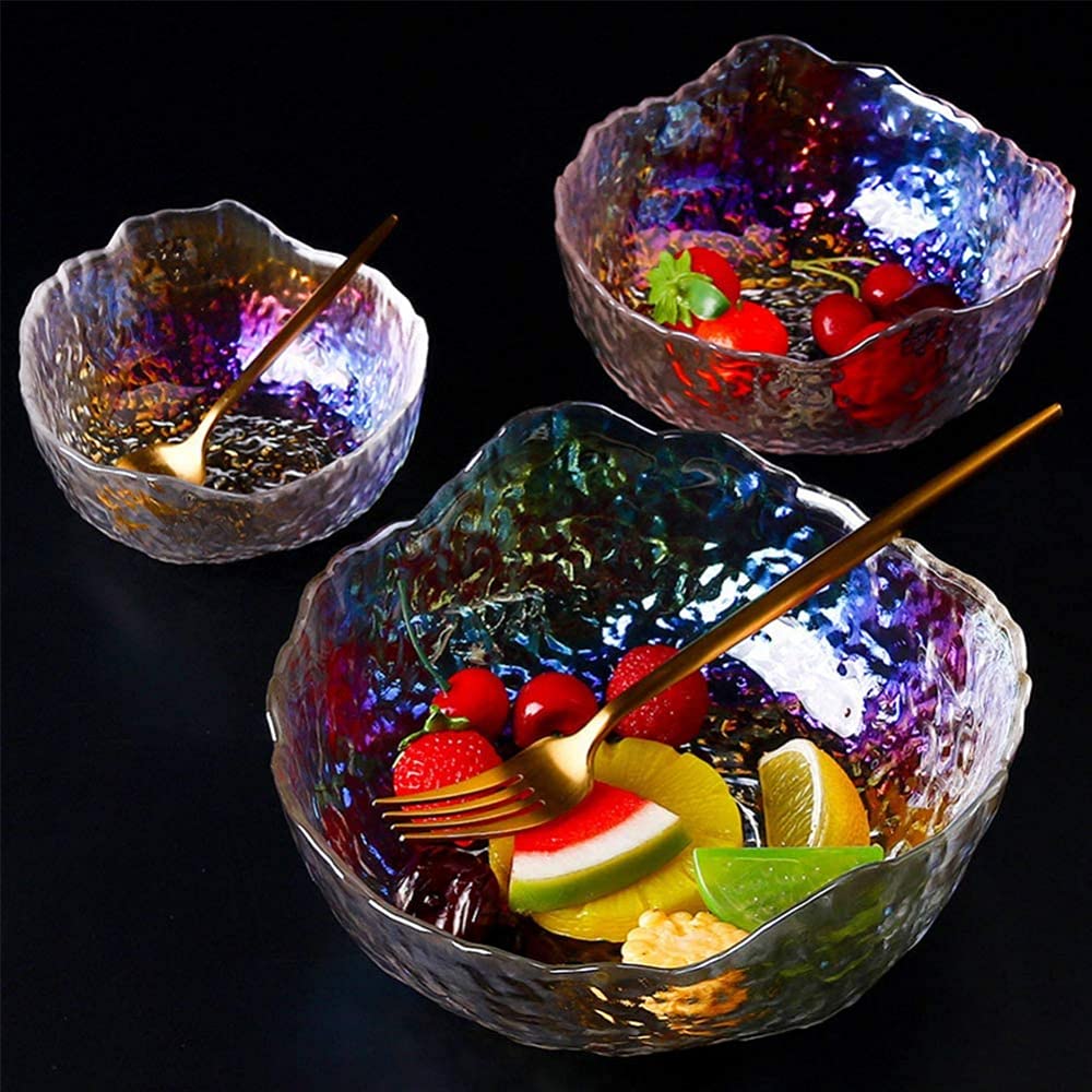 Tazones Grandes para Mezclar De Vidrio Tazón Grande De Vidrio para Servir, para Usar como Ensaladera, Tazón para Pasta De Frutas O Tazón Decorativo para El Hogar.-1000ml