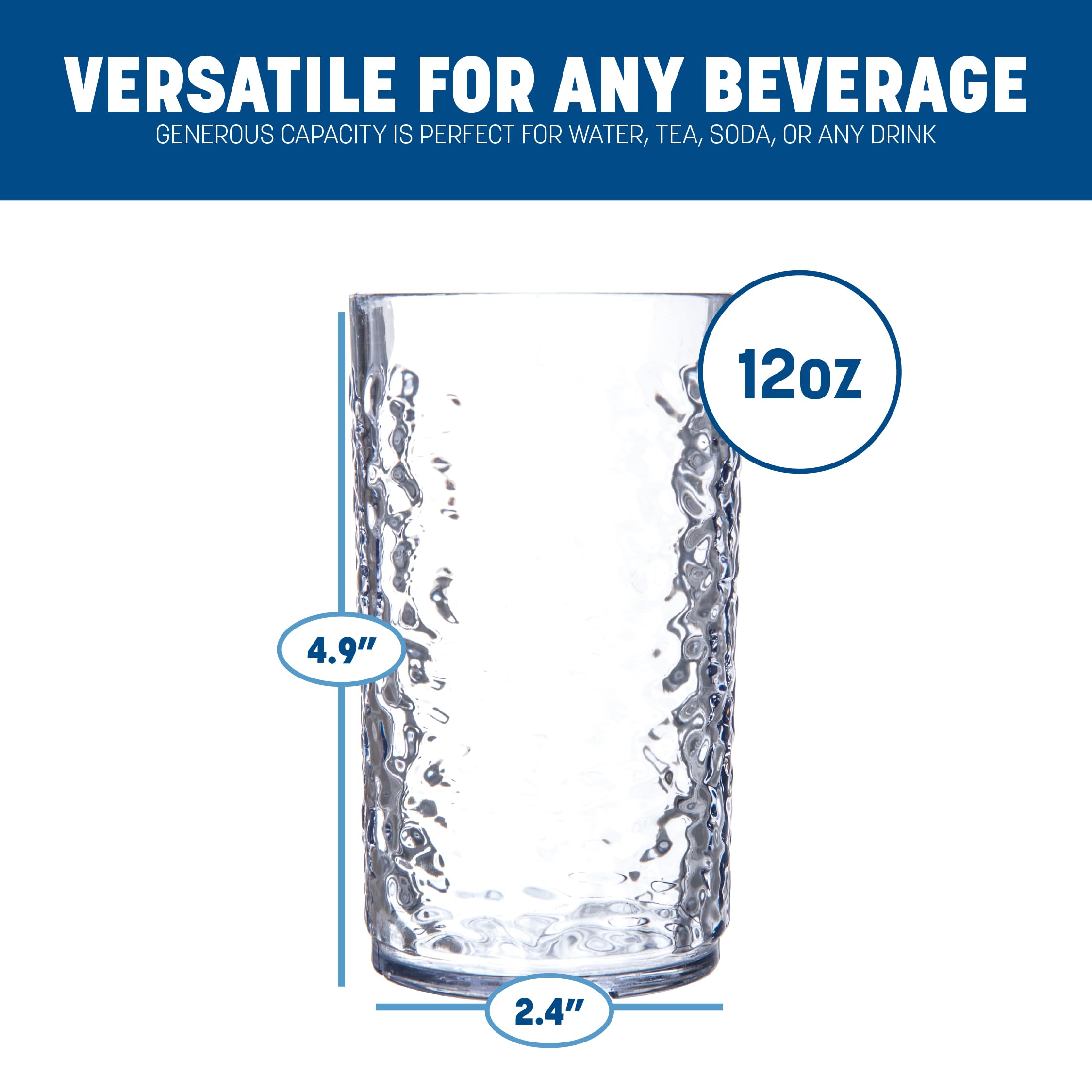Carlisle 550507 Pebble Optic Gobelet, Plastique, claire, 12 oz